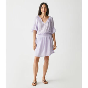 Michael Stars Purple Cotton Gauze Katelyn Smocked Peasant Dress S NEW